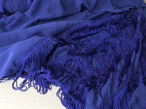 Chiffon - kobolt med frynser